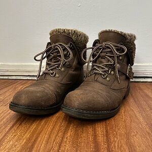 Suede Lace-Up Boots